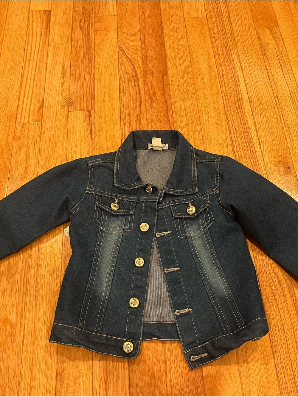 Girls Toddler Dark Blue Denim Jacket - Classic Jean Coat